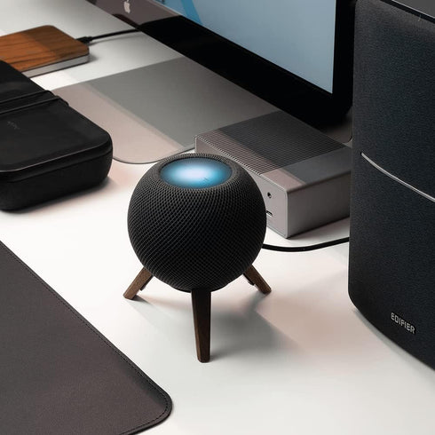 Real Wood Tripod for HomePod Mini, Black Walnut