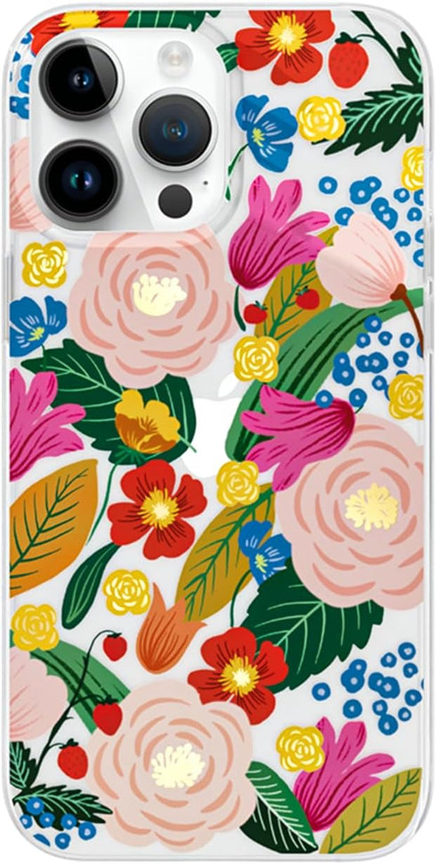 iPhone 15 Pro Max Case with Camellia Blossom Floral Design, Cute Clear Flower Cover for Women, Slim Shockproof Bumper