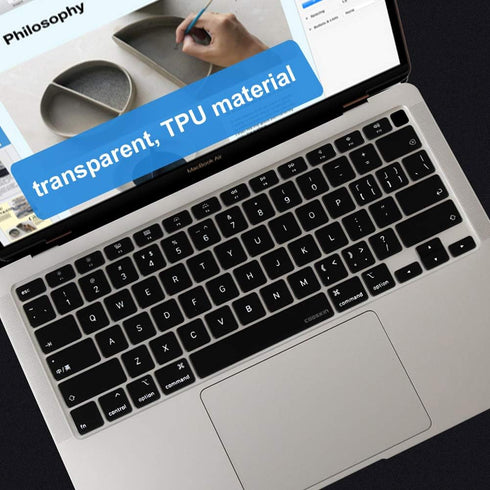 Ultra Thin Clear Keyboard Cover Protector, Soft TPU Skin for MacBook Air 13 inch Model A2237 A2179
