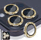 Camera Lens Protector for iPhone 14 Pro & Pro Max, Tempered Glass with Aluminum Alloy Ring - Glitter Gold