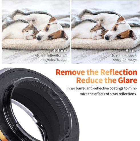 K&F Concept Lens Mount Adapter for Nikon AI F Mount Lens to Micro Four Thirds (MFT, M4/3) Camera - Matting Varnish