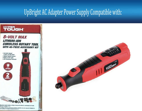 UpBright 9V AC Adapter Compatible with Hyper Tough AQ85000G 8 Volt Lithium-Ion 8V DC Li-Ion Battery HyperTough Cordless Rotary Tool EOBAR Power EBS0050A-0900500AU 9VDC 500mA Power Supply Cord Charger