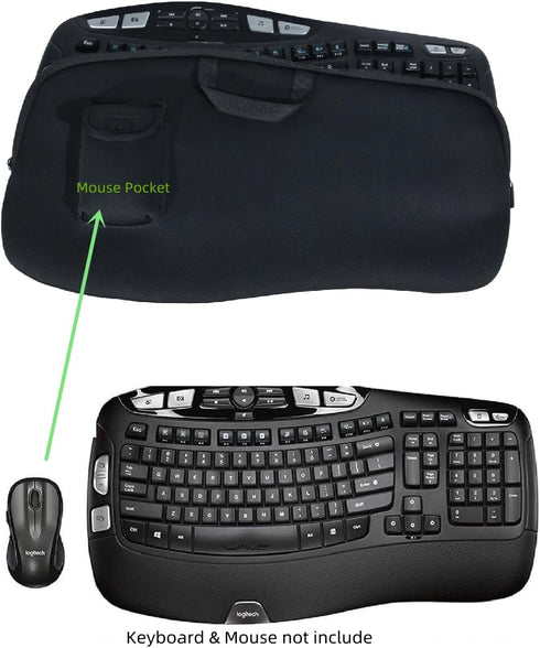 Keyboard Carry Case Storage Bag for Logitech K350 MK550 MK570 Wireless Wave Keyboard and Mouse Combo