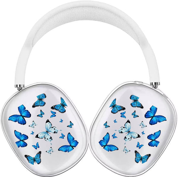 Compatible with AirPod Max Case Cover, Cute Butterfly Cartoon Pattern Design, Clear TPU Skin Anti-Scratch