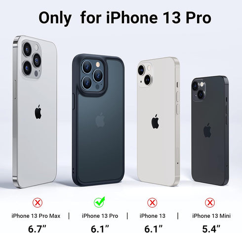 TORRAS Tough Shockproof Case for iPhone 13 Pro - Military-Grade Drop Tested Ultra-Durable Matte Hard PC Back