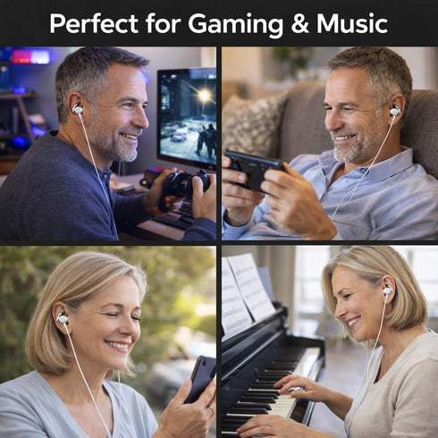 BQRTUIO 10mm 3.5mm Wired in-Ear Earbuds with Microphone, Hi-Fi Sound, Noise-Isolating Fit, Drivers, Jack for Phone