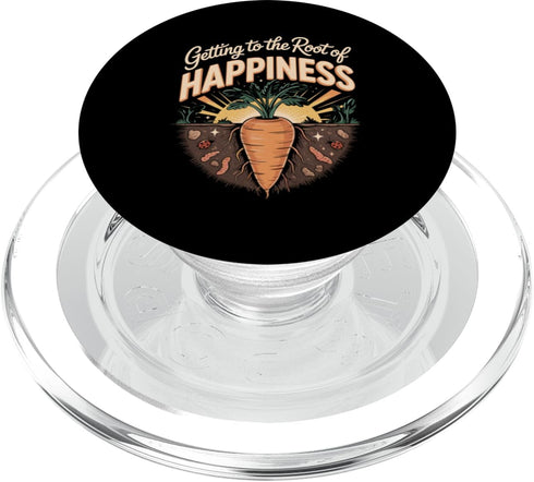 Vegetables Carrots Lover Gifts Getting to The Root of Happiness Carrot Lover PopSockets PopGrip for MagSafe