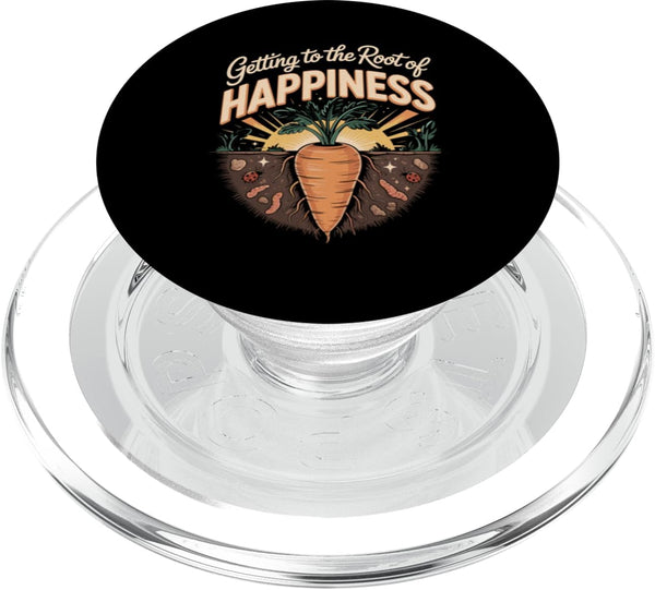 Vegetables Carrots Lover Gifts Getting to The Root of Happiness Carrot Lover PopSockets PopGrip for MagSafe