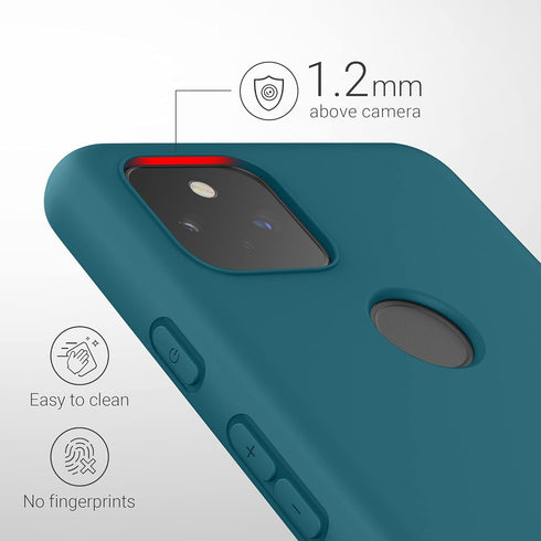 kwmobile Case for Google Pixel 5a 5G, Soft Slim Protective TPU Silicone Cover in Teal Matte
