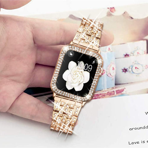 Compatible Apple Watch Ultra Band 49mm 46mm 45mm 41mm 38mm 40mm 42mm 44mm with 2 Pack Bling Case Cover