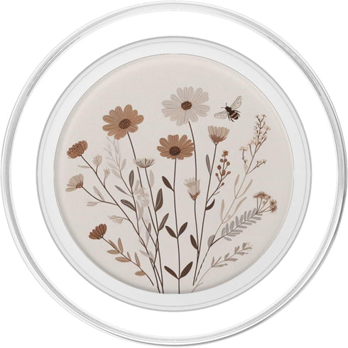 Flower Grips Boho Floral Tan Beige Flower PopSockets PopGrip for MagSafe