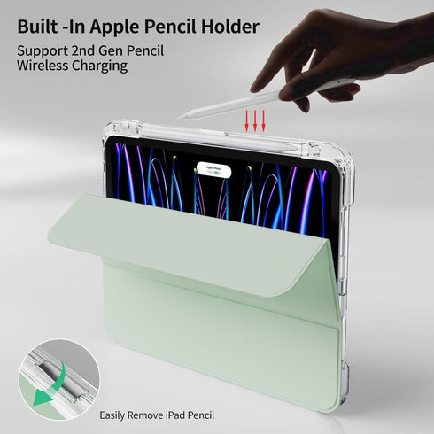 kenke Hybrid Case for iPad Pro 11 Inch (2022/2021/2020) 4th/3rd/2nd Gen, Light Green, 2 in 1 Detachable Cover