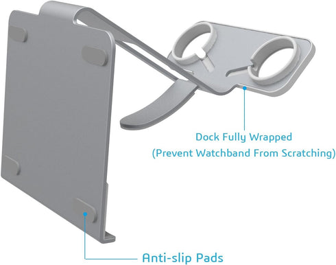 Dual Head Mode Watch Charging Stand Docking Station for Apple Watch Series, Ultra/8/7/6/5/3/2/SE & Airpods