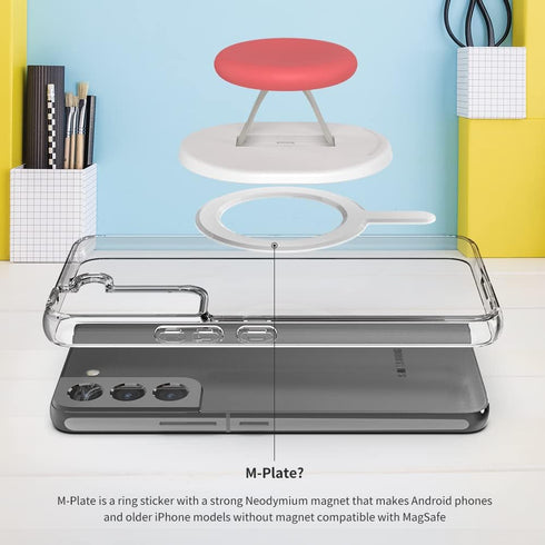 Sinjimoru Magnetic Phone Grip, Magnetic Phone Holder Compatible with MagSafe Stand, Ensuring Finger Comfort for iPhone