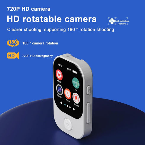 Wisoqu MP3 2.01" 720P Player with Bluetooth and Camera, Touch Screen Portable Music Player with FM Radio, Photos, Alarm