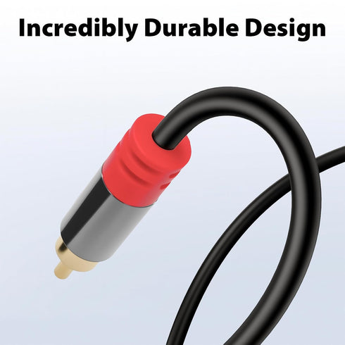 3.5mm 6ft Cyberguys! to RCA Audio Cable, Aux to RCA Cable with Gold-Plated Connectors, Durable PVC Jacket Aux Adapter