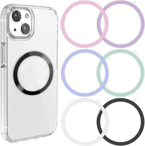CKANDAY 6 Colors Universal Metal Rings Compatible with Magsafe Magnetic Wireless Charger, Adapter