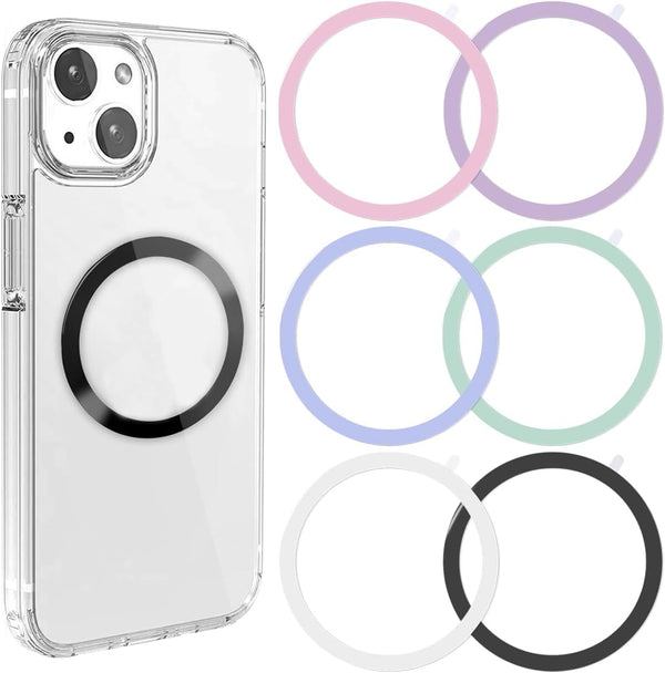 CKANDAY 6 Colors Universal Metal Rings Compatible with Magsafe Magnetic Wireless Charger, Adapter