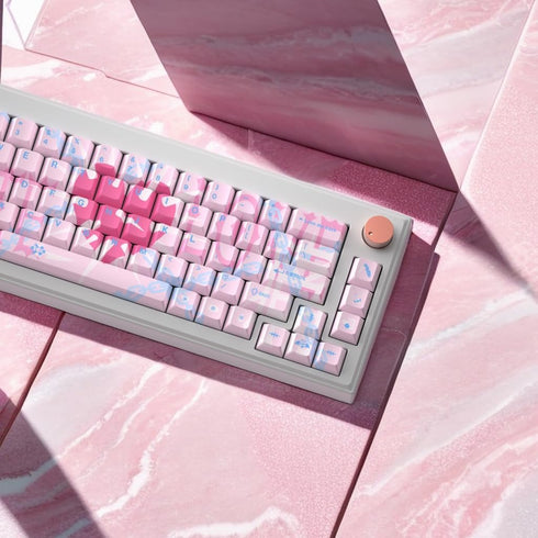 Hyekit PBT Keycaps, 144 Keys Cherry Profile Custom Keycaps, Bleeding Love Theme for Mechanical Keyboard