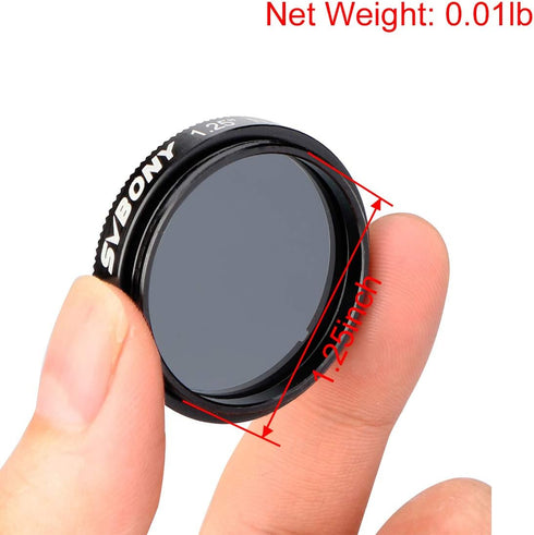 SVBONY SV139 1.25 inch Moon Filter 12.5% Transmission ND8 Neutral Density for Telescope Eyepiece