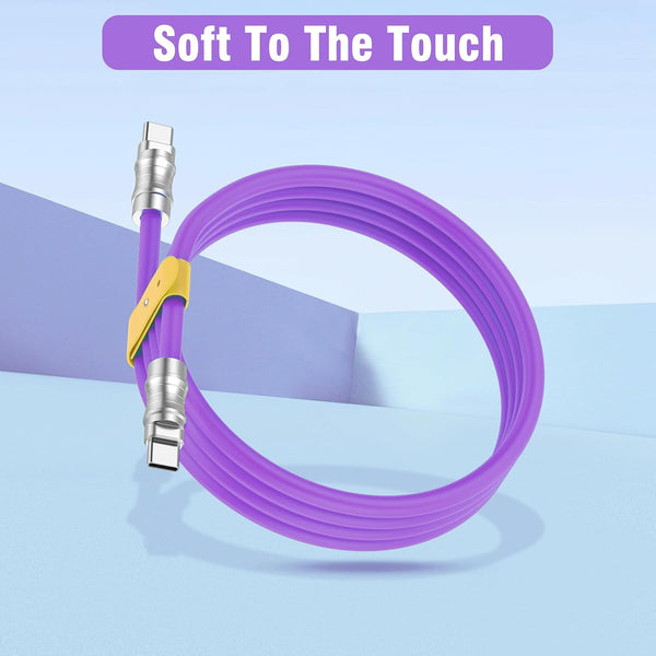 USB C to USB C Silicone Cable 10FT, Ultra Flexible 100W Fast Charging Cable for Phones, Tablets, Laptops