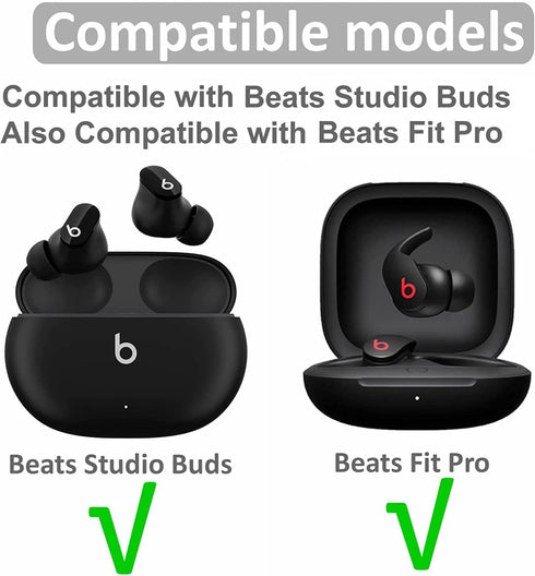 Replacement Earbuds Tips Silicone Eartips for Beats Studio Buds + / Beat Studio Buds Headphones Fit in Case Buds Tips,6 Pairs S/M/L 3 Size,Black