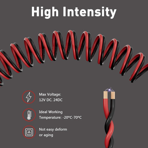 12/2 20 12V/24V 12AWG HiFind Gauge FT Red Black Hookup Electrical Wire Cable LED Strips Extension Cord DC, Flexible