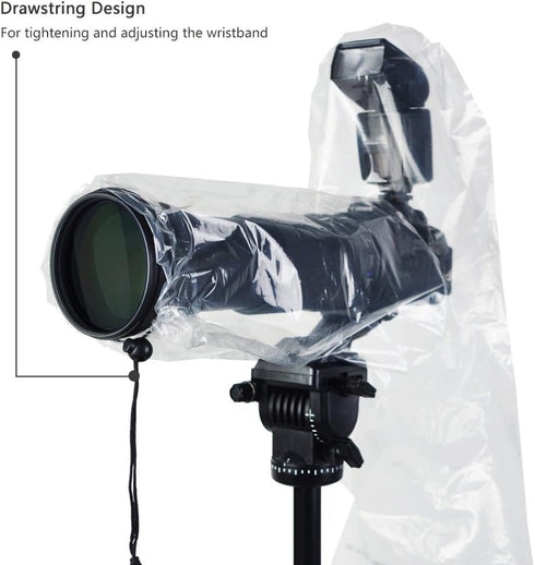 JJC 2 Types DSLR Camera Rain Cover Coat Sleeve Protector for Canon, Nikon, Fujifilm, Sony, Olympus, Panasonic (2 Pack)
