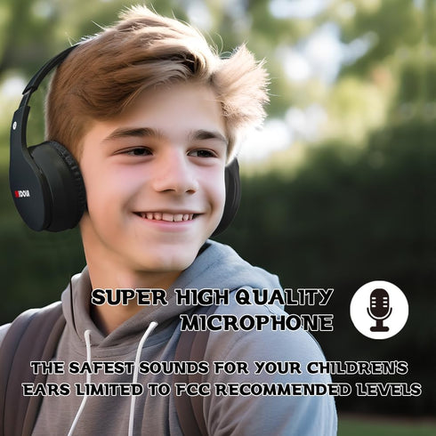 Kids Bluetooth Headphones 5.3, Wireless 60H Playtime, Volume Limit 85/110dB, Over Ear Foldable Headset for Travel -