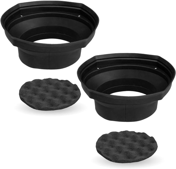 NVX XBAF68 2 Piece Universal Silicone Rubber Speaker Baffles with Self Adhesive Foam Base Pad