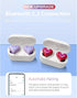 5.3 Yoidesu Earbuds Stylish Heart Shaped, HiFi Stereo Sound Bluetooth Headphones with Charging Case, Cute Creative