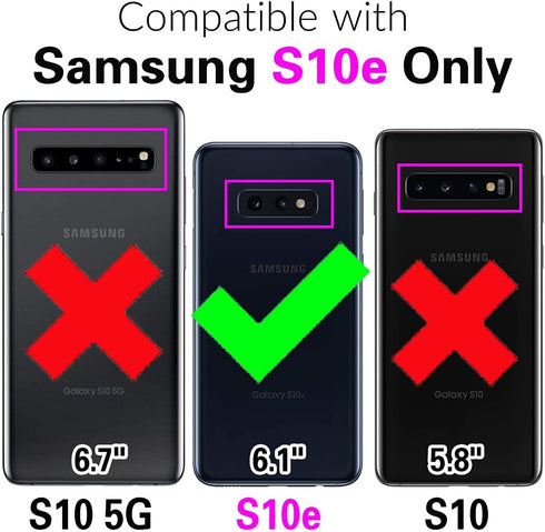 Asuwish Phone Case for Samsung Galaxy S10e Wallet Cover with Tempered Glass Screen Protector and PU Leather Credit Card Holder Stand Rugged Slot Mobile Cell Accessories S 10e 10se Se10 Women Men Blue