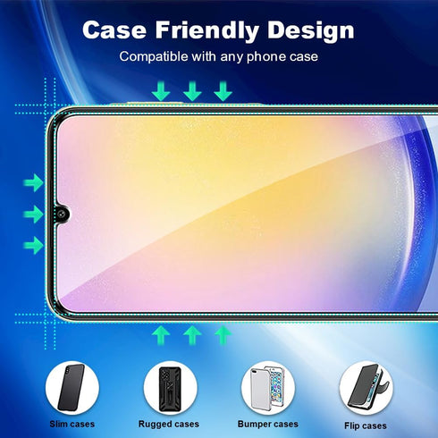 2+2 Pack Tempered Glass Screen Protector for Samsung Galaxy A25 5G with Ultra HD Camera Lens Protector