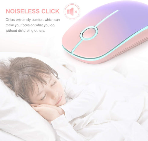 Unipows Wireless Mouse, 2.4G Slim Portable Computer Mouse with Nano Receiver for Notebook, PC, Laptop