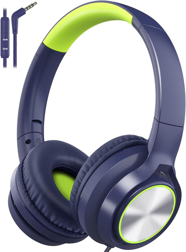 Shop Kids Headphones with Microphone - Wired Over Ear, 85dB/94dB Volume Limit for Boys, Girls, Teens, Perfect for