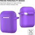 ATUAT AirPods Case Cover, Full Protective Silicone Skin Dust-Proof for Apple AirPods 1st 2nd Gen, Keychain, Purple