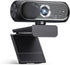 Shcngqio 2K Webcam with Microphone, Privacy Cover, Wide-Angle Lens, Auto Light Correction, Plug