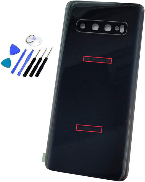 Galaxy S10+ Rear Back Glass Door Cover Replacement - Black for Samsung Galaxy S10+ SM-G975U