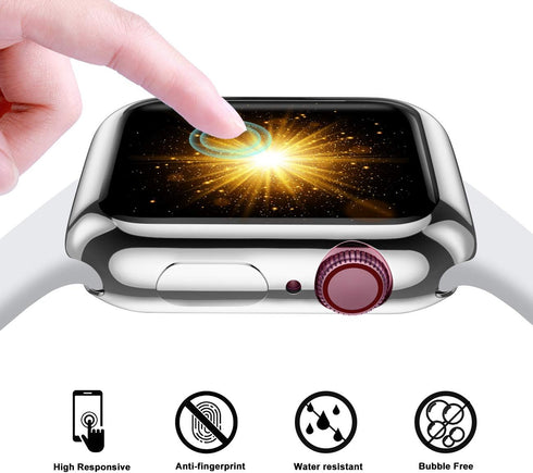 GEAK 3 Pack Compatible with Apple Watch Screen Protector Case 42mm, Full Protective HD Ultra-Thin Cover for iWatch