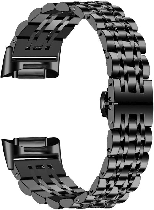 Band for Fitbit Charge 6, Replacement Dressy Metal Bracelet Jewelry Watch Band for Women Men Fitness Tracker
