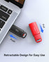 Aiibe 128GB 2 Pack 128GB 2.0 USB Flash Drive - USB Stick Thumb Drive USB Memory Stick with Keychain (Black and Red)