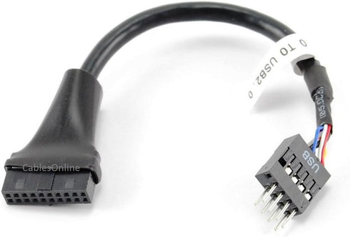 CablesOnline USB 3.0 20-Pin Motherboard Header Female to USB 2.0 8-Pin Male Adapter, 4" (USB3-AD24)