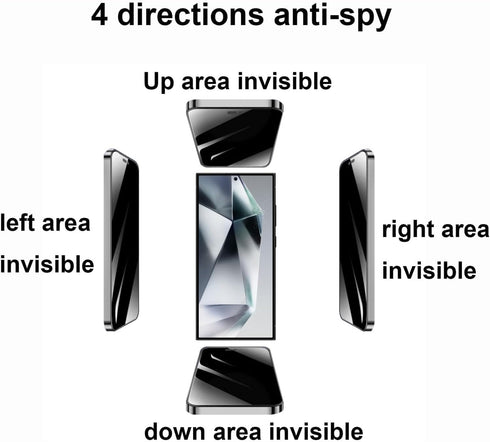 2 Pack 360 Degree Privacy Screen Protector for Samsung Galaxy S24 Ultra, Anti-Spy 4 Sides Soft Film 6.8 inch