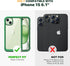 Diaclara Rugged Case for iPhone 15, Built-in Touch Sensitive Anti-Scratch Screen Protector - Green