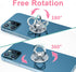 Transparent Phone Ring Holder 4 Pcs, Clear Cell Phone Ring Holder with Diamond, 360° Rotation Compatible with Most