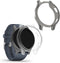 kwmobile Clear Silicone Frame Cover Compatible with Garmin Venu 2 (2-Pack) - Black/Transparent