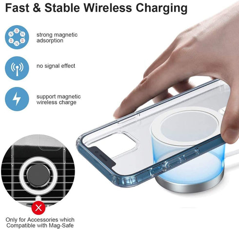 Magnetic Clear Case for iPhone 11 Pro Max, Anti-Yellow Soft Silicone TPU, Mag-Safe Wireless Charging, Crystal Clear