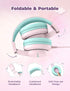 iClever HS19 Kids Headphones - Pink, Over-Ear, Volume Limiter 85/94dB, Foldable, Wired, with Microphone & Shareport.