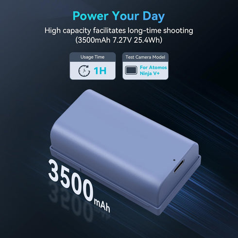 SMALLRIG NP-F550 Battery, 3500mAh USB-C Replacement Battery for Sony NP-F550, F750, F970, Not for BMPCC 6K