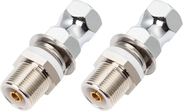 Heavy Duty SO-239 Stud Mount - CB Radio Antenna Standard 3/8 x 24 Threaded Adapter (2 Pack)
